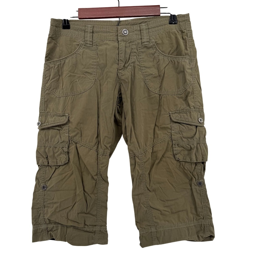 KUHL Women's Size 4 Cargo Capri Pants Khaki Outdoor Hiking Travel Gorpcore Raft